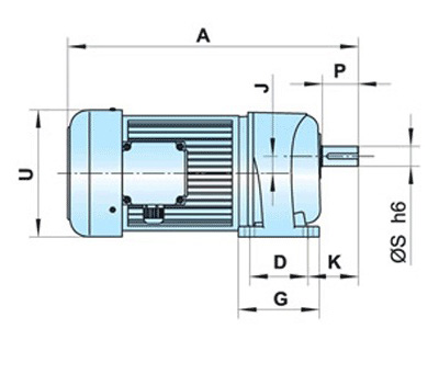 G系列齿轮减速机/减速电机-左视图